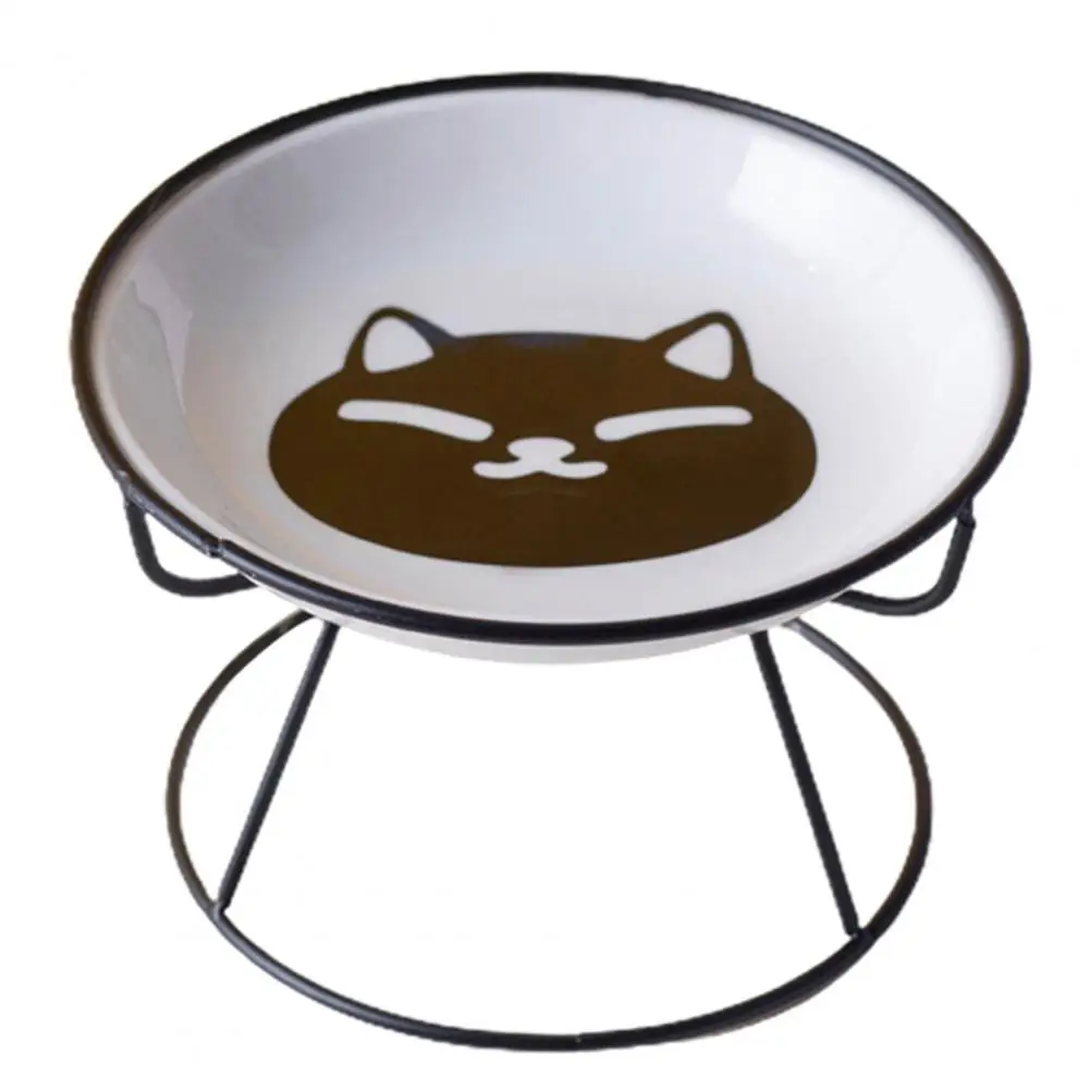 Cuenco para mascotas con patrones interesantes, cuenco para mascotas cocido a alta temperatura, protección de vértebras cervicales, Gato de cerámica elevado para interiores - imagen 2