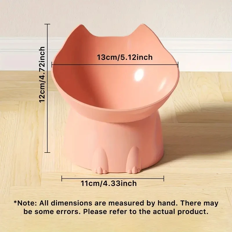 Comedero elevado antivuelco para gatos con borde inclinado estable - imagen 3