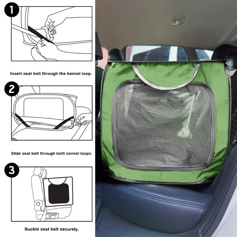 Perrera portátil para asiento de coche de 36 pulgadas, cama grande para perros, perrera emergente, perrera para gatos, caja para mascotas para interiores y exteriores, cama para gatos - imagen 3