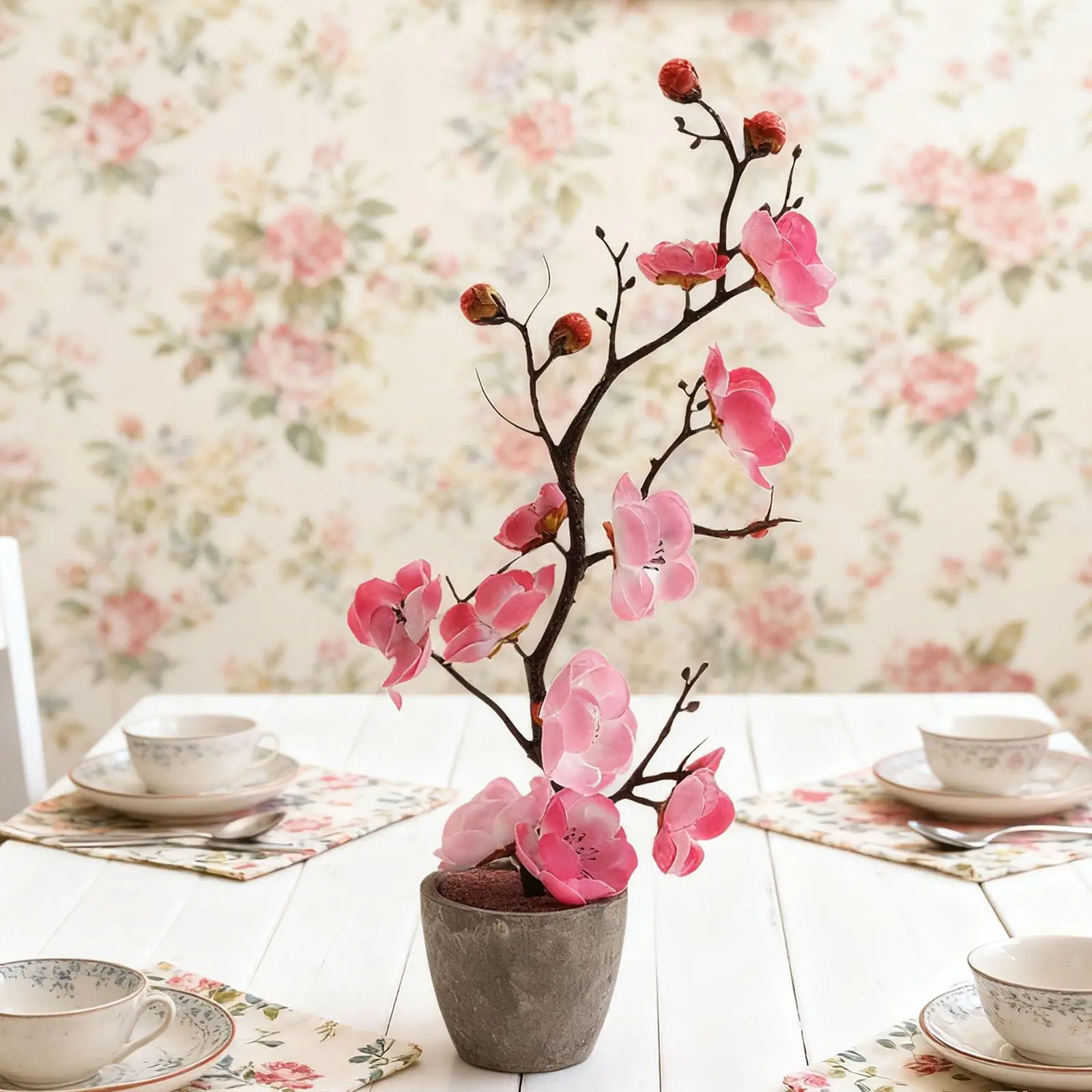 Artificial Potted Flower, Artificial Bonsai Flower, Versatile Use, for Indoor Plants, Garden, Office Decoration Or