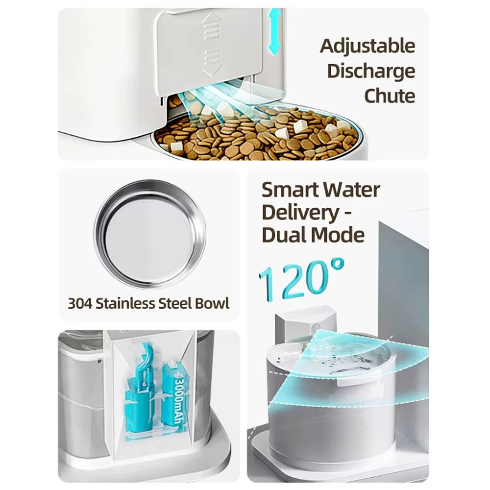 Dispensador automático 2 en 1 de comida y agua para gatos, perros - imagen 5