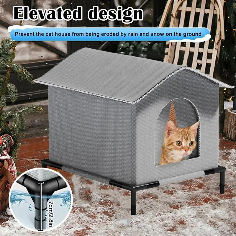 Refugio aislado para gatos de exterior – Impermeable y térmico - imagen 5