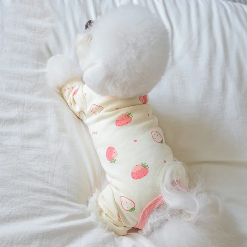 Pijama con estampado para perro y gato, mono con vientre envuelto, ropa para perros pequeños, Yorkshire Terrier, cachorro y gato - imagen 2