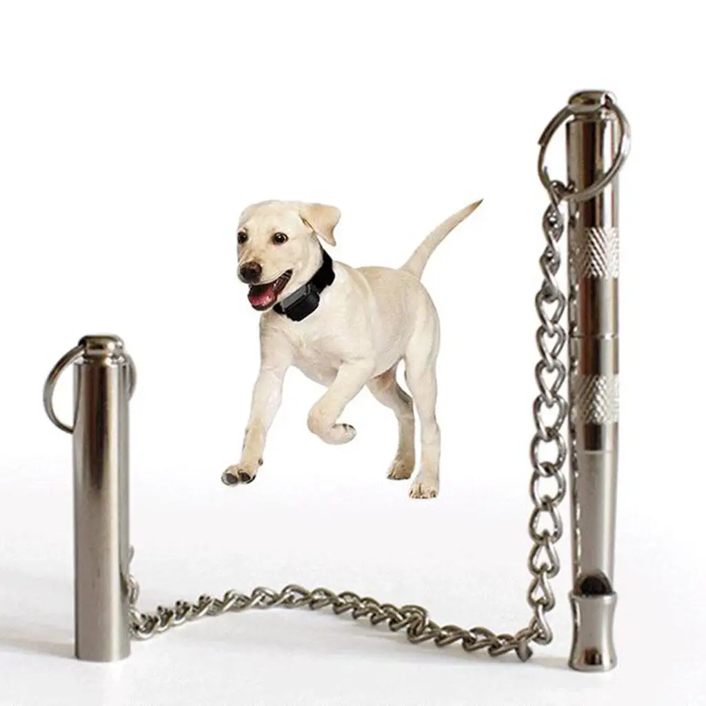 Pet Training Aids Dog Cat Whistle with and Stainless Steel Chain
