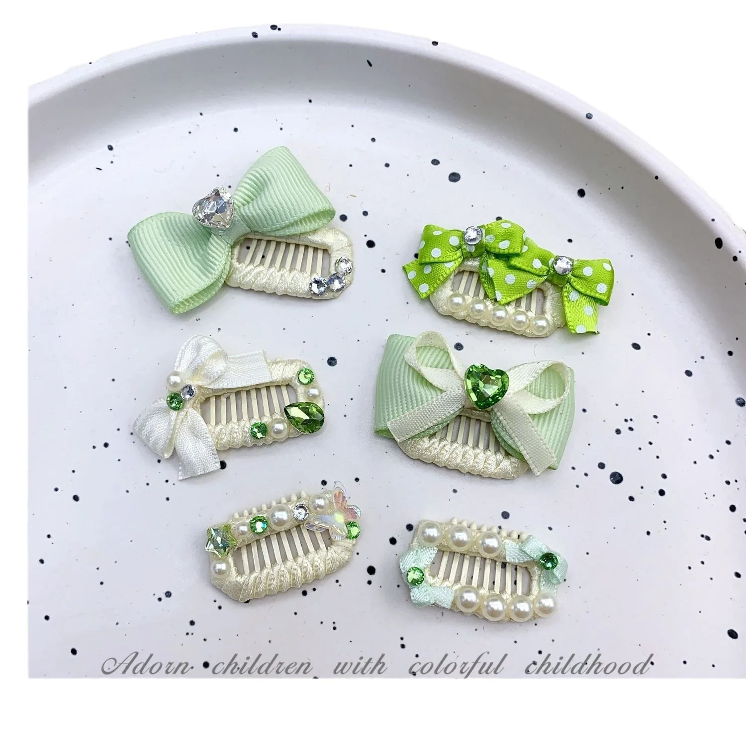 Tocado con lazo a cuadros verde para mascotas Malzis Yorkshire, pinza para el pelo para perros, flor fresca, Clip BB para mascotas, accesorios para el cabello para perros - imagen 5