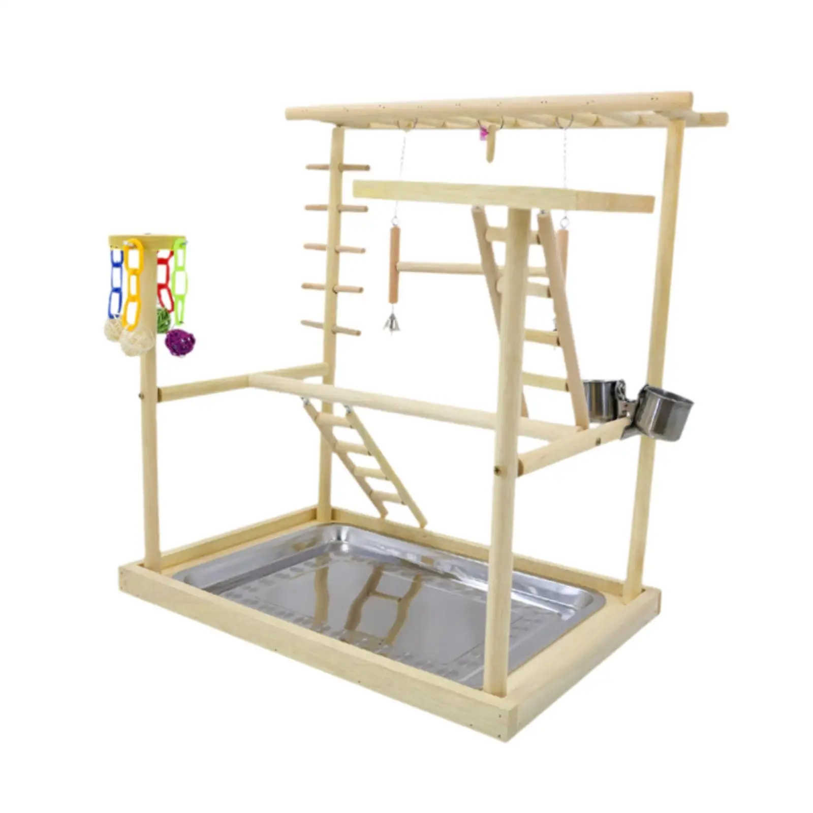 Parrot Playground Bird Play Stand,Parrot Perches Bird Play Gym Stand Wooden Parrot Perch Playstand for Parakeets Cockatiels