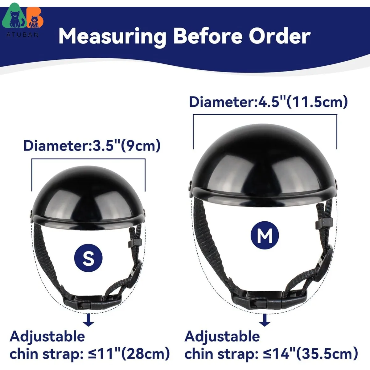 ATUBAN Small Dog Helmet,Dog Motorcycle Helmet,DIY Cat Hat,Dog Crash Helmet for Puppy Head Protection,Doggie Bike Helmet - imagen 5