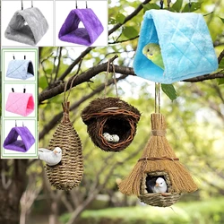 Cama colgante cálida y nido de felpa para aves pequeñas