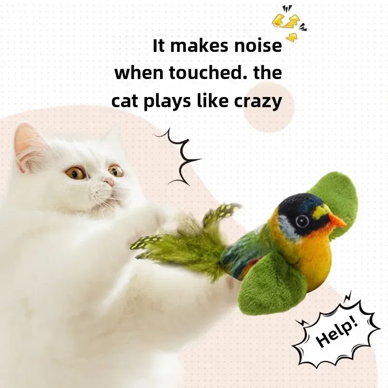 Juguetes simulados para gatos con pájaros, compañero de gatito para aliviar el aburrimiento, perro de juguete para aliviar el aburrimiento, productos para mascotas - imagen 2