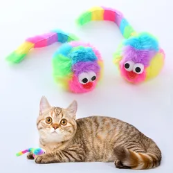 Rata de peluche arcoíris - Juguete para gatos resistente