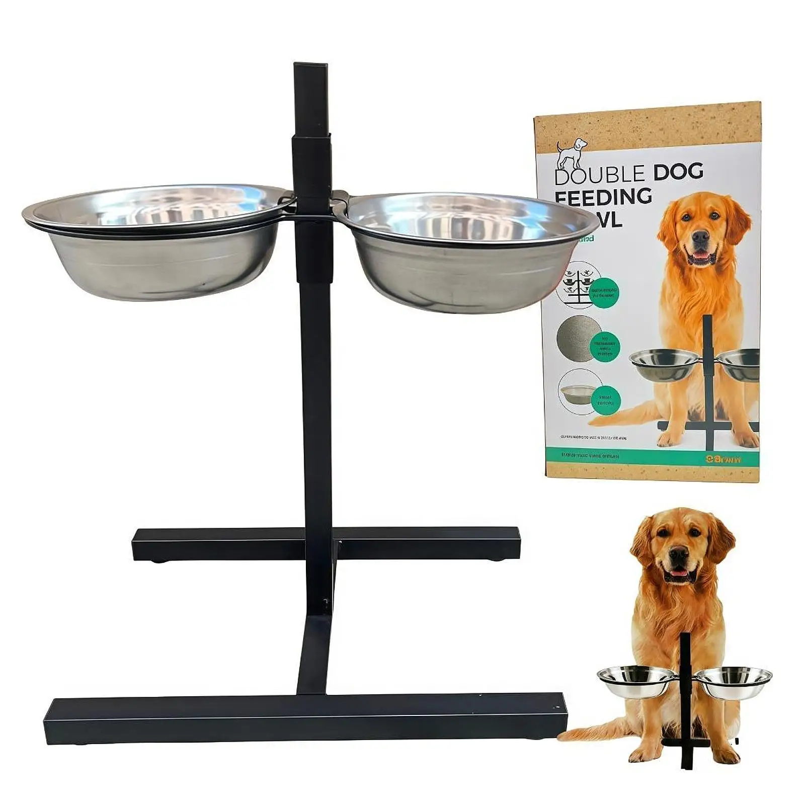 Elevated Bowl Stand Double Pet Dog Bowls Food Water Bowls Holder for Large Medium Small Dogs Accessories