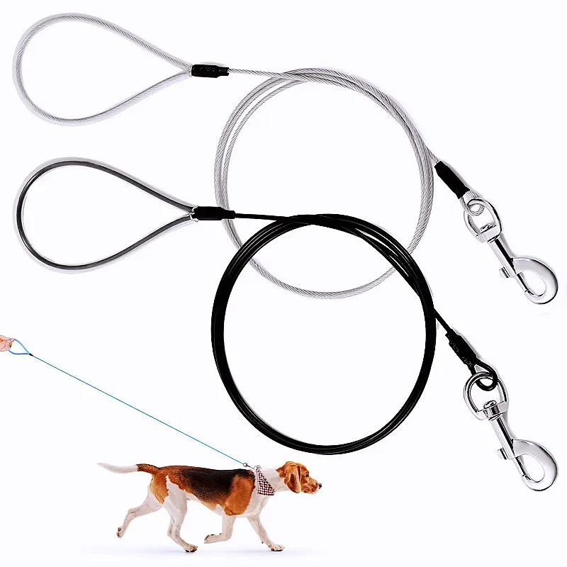 Correa para perro de 1,8 m en acero inoxidable con asa comoda - imagen 5