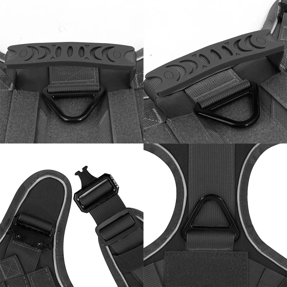 Arnés para perros, correa reflectante para el pecho para perros medianos y grandes, chaleco militar para perros, accesorios a prueba de explosiones para pastor Doberman - imagen 4