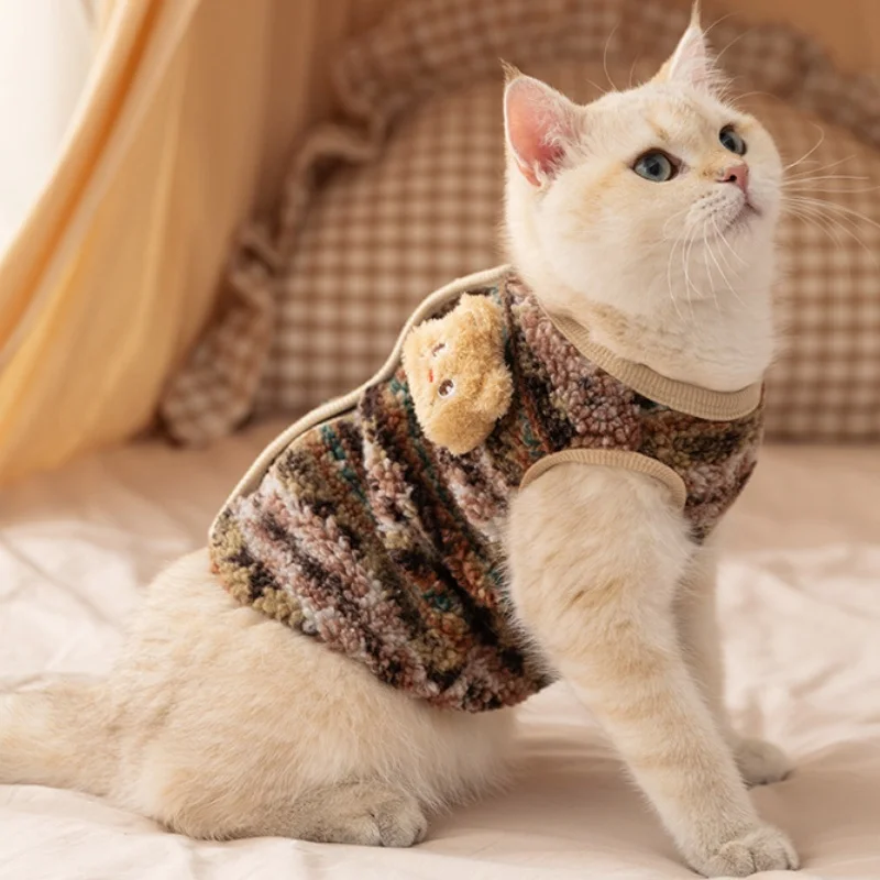 Chaqueta con estampado de animales para perro, abrigo de otoño, ropa de felpa para perro, abrigo suave y cálido para cachorro, chaleco para gato a la moda, chaqueta, disfraz para mascota Chihuahua