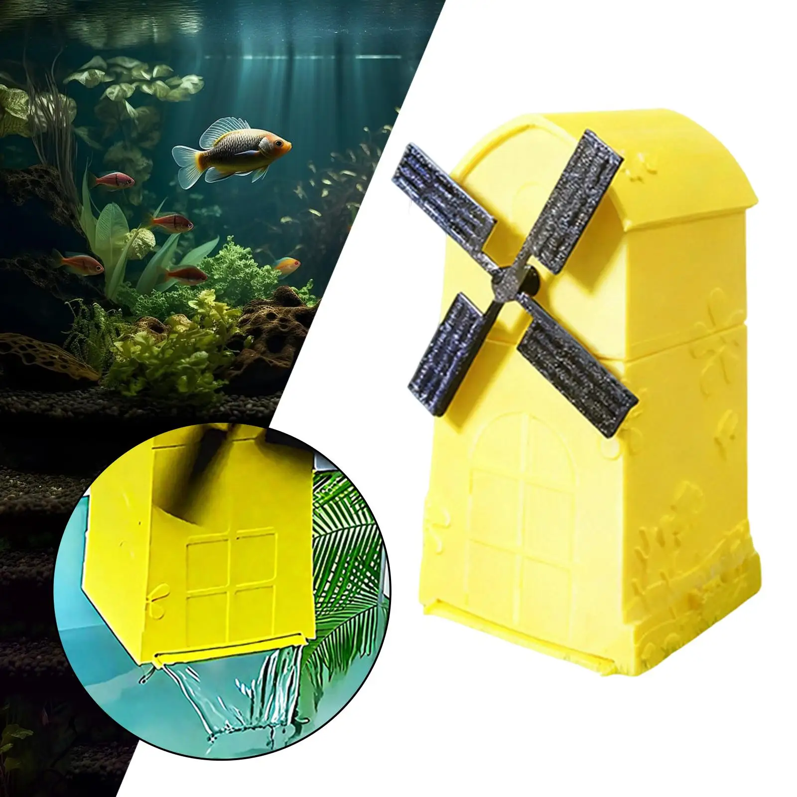 Premium Decorative Fish Tank Fine Mesh Windmill Filter Quiet Waterfall Filtration Machine for Fish Aquariums