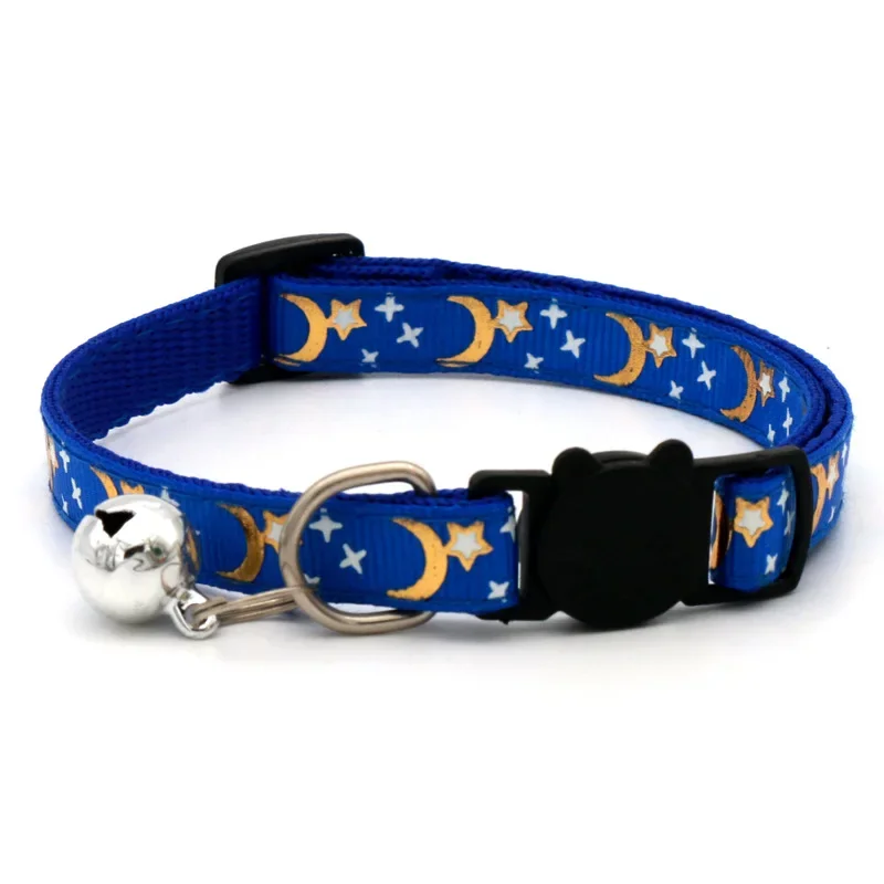 Collar para perros y gatos con diseño de estrella dorada y luna, lindo collar para mascotas para perros y gatos, accesorio brillante ajustable para mascotas - imagen 5