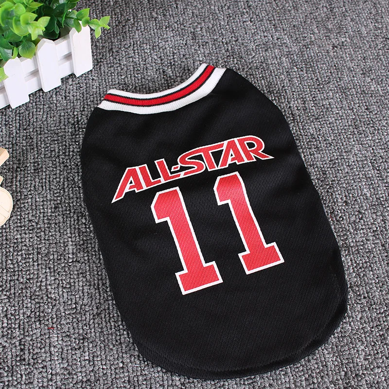 Ropa de verano para perros, Jersey deportivo transpirable de malla para perros, ropa de baloncesto, camiseta para cachorros, camisas de verano para gatos y mascotas para perros pequeños y grandes - imagen 3