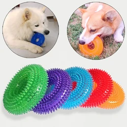 Juguete donut de goma con sonido para perros pequeños y medianos