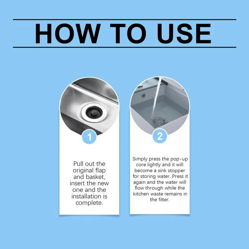 Colador de drenaje para fregadero, colador de drenaje con núcleo de rebote, cesta antiobstrucción, equipo de plomería de drenaje rápido, recogedor de pelo para baño - imagen 4