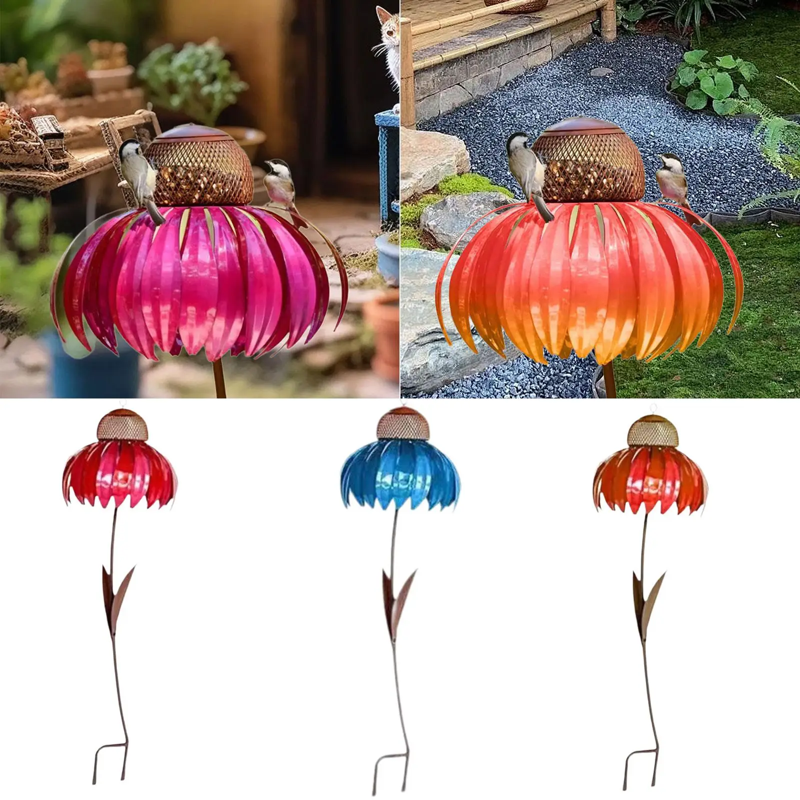 Bird Feeder Hummingbird Feeder Flower Garden Stake Nut Feeder for Backyard Balcony Bird Feeder Hummingbird Feeder Flower Garden Stake Nut Feeder for Backyard Balcony