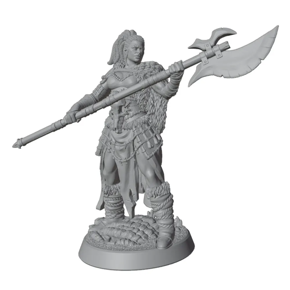 Juguete figura guerrero tribal sin pintar para dioramas gatos-perros - imagen 2
