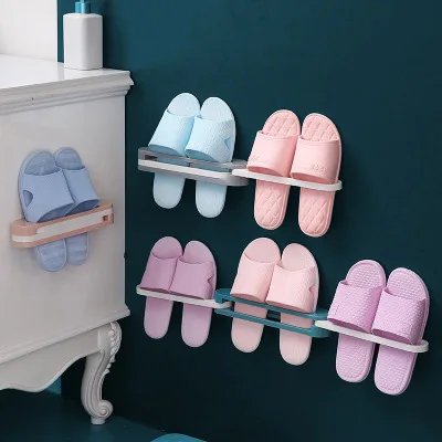 Zapatero de baño plegable sin taladro, estante de almacenamiento de toallas montado en la pared para organizador de zapatos de inodoro, accesorios que ahorran espacio