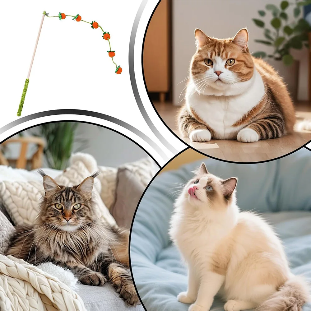 Varita interactiva con plumas para gatos – Juguete enganchar y soltar - imagen 3