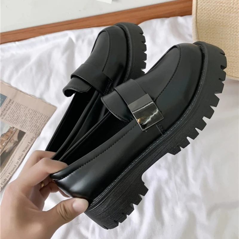 Zapatos de cuero para mujer – Punta redonda, casual Primavera-Otoño - imagen 2