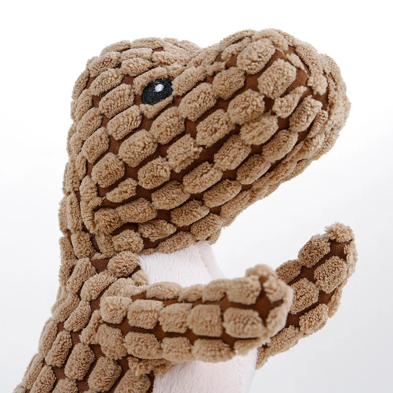 Peluches resistentes a las mordeduras para perros grandes, juguetes de Limpieza de dientes con ruido, dinosaurios - imagen 4