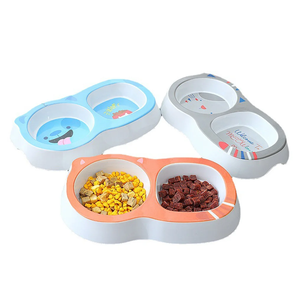 Cuenco doble para mascotas para gatos y perros: cuencos de alimentación antideslizantes para mascotas, compartimento doble para comida y agua, cuencos de comedor duraderos para gatos/perros - imagen 5