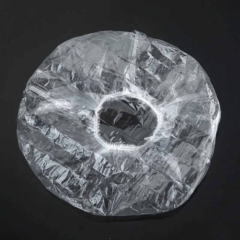 Gorro de ducha desechable de plástico, gorro impermeable para Hotel, tinte para el cabello, gorro de ducha de plástico transparente para salón de belleza, 10/30 Uds. - imagen 4