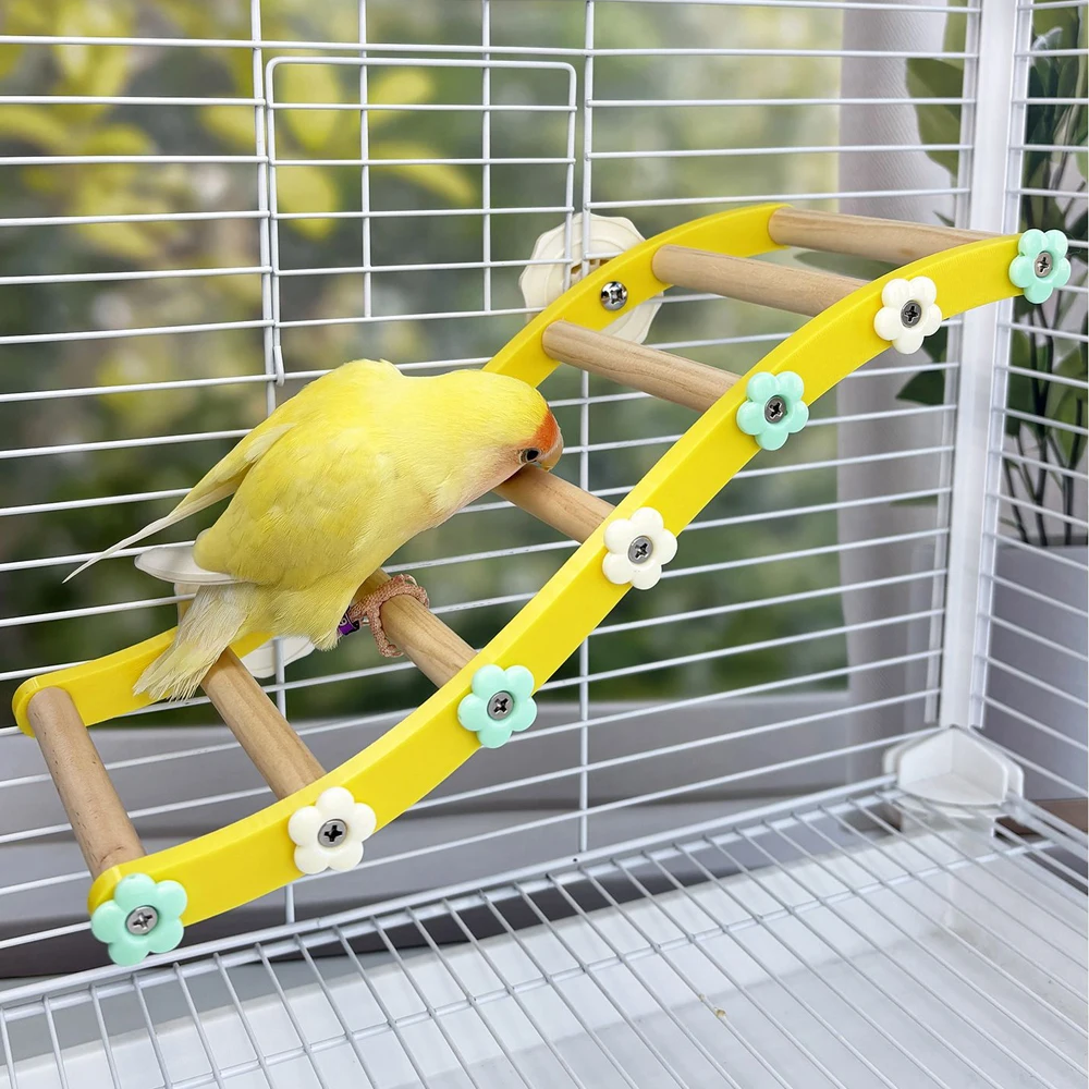 Escalera y puente floral para jaula de loros y periquitos – accesorio decorativo - imagen 4