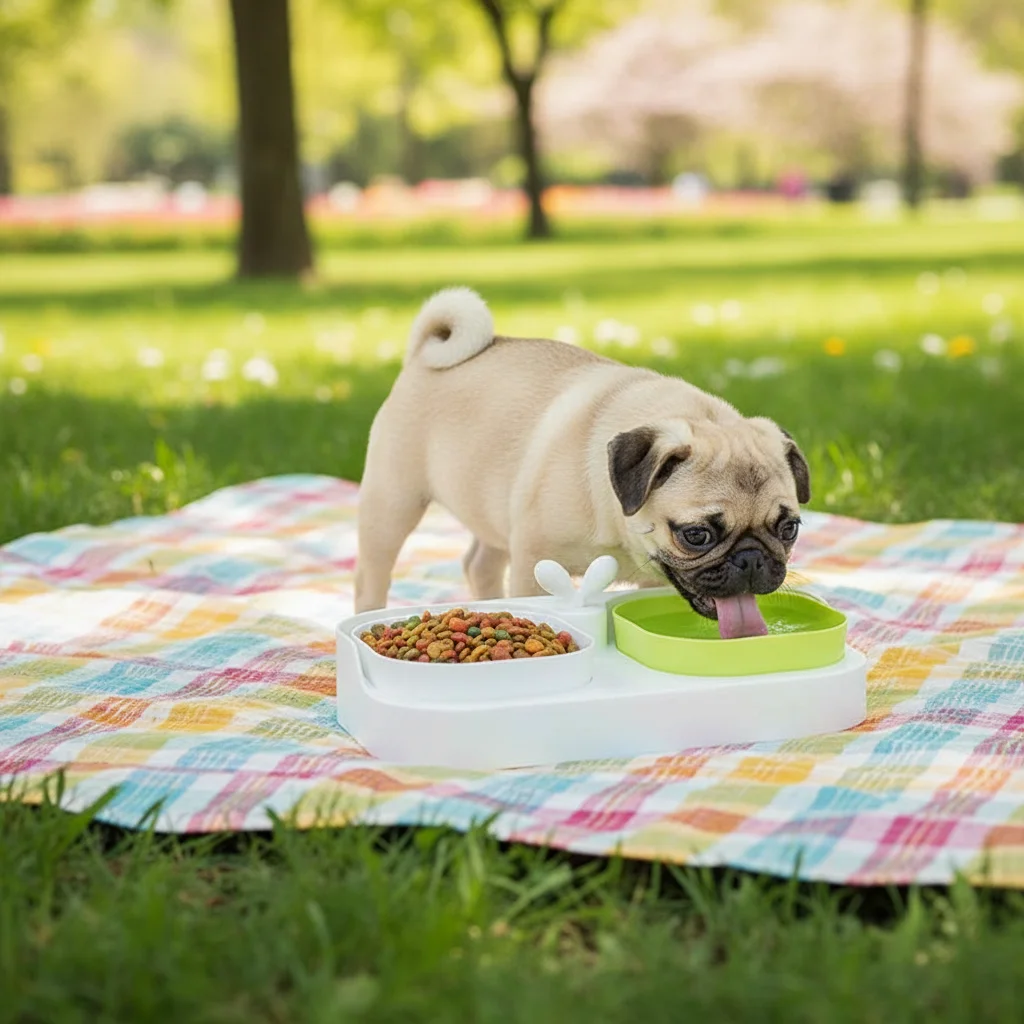 Cuenco doble antideslizante para perros - alimentador de agua y comida - imagen 2