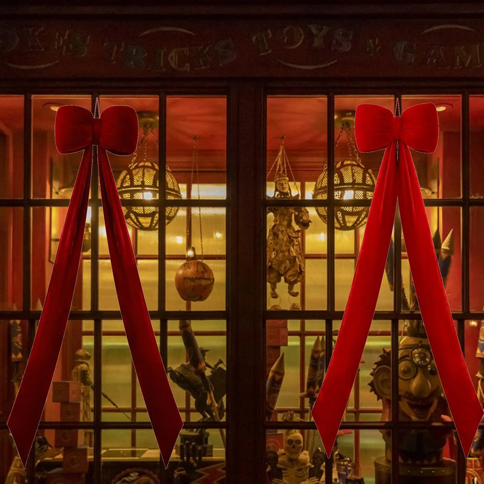 Adorno de árbol de Navidad con lazo gigante, decoración navideña decorativa de 59 pulgadas, telón de fondo multifuncional para porche, Bar, tienda, sala de estar - imagen 3