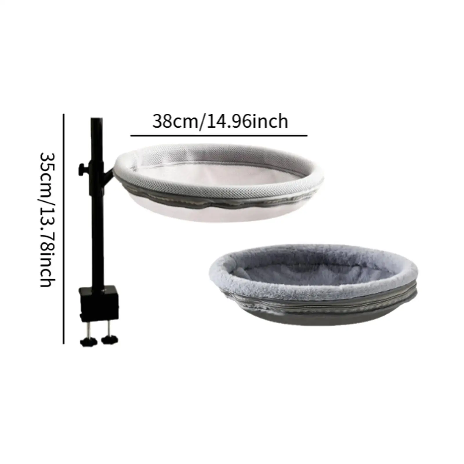 Cat Desk Bed with 2 Washable Mat Easy Install Modern Small Pets Nest Bed Indoor Cat Desktop Perch for Computer Desk Home