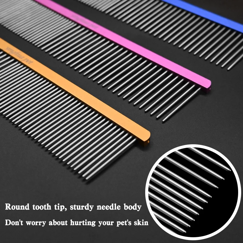 Peine para quitar pelo flotante para perros, gatos y mascotas de pelo largo peine para, cepillo para perros, peine con apertura de nudo, peine recto de belleza - imagen 4