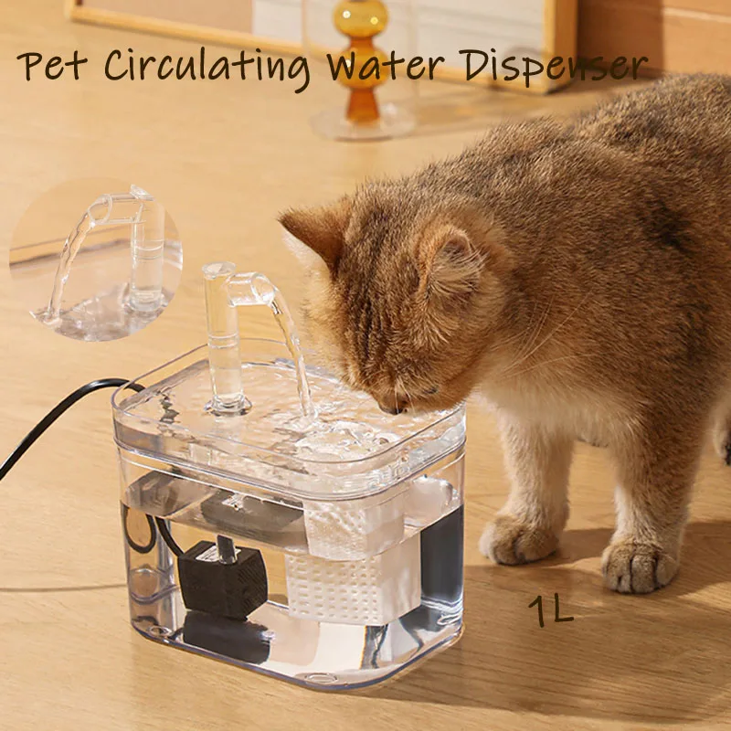 Fuente de agua con filtro de recirculación automática para gatos, dispensador de agua para perros, tazón de bebida silencioso eléctrico para gatos, bebedero para perros, suministros para mascotas, EU/US/USB