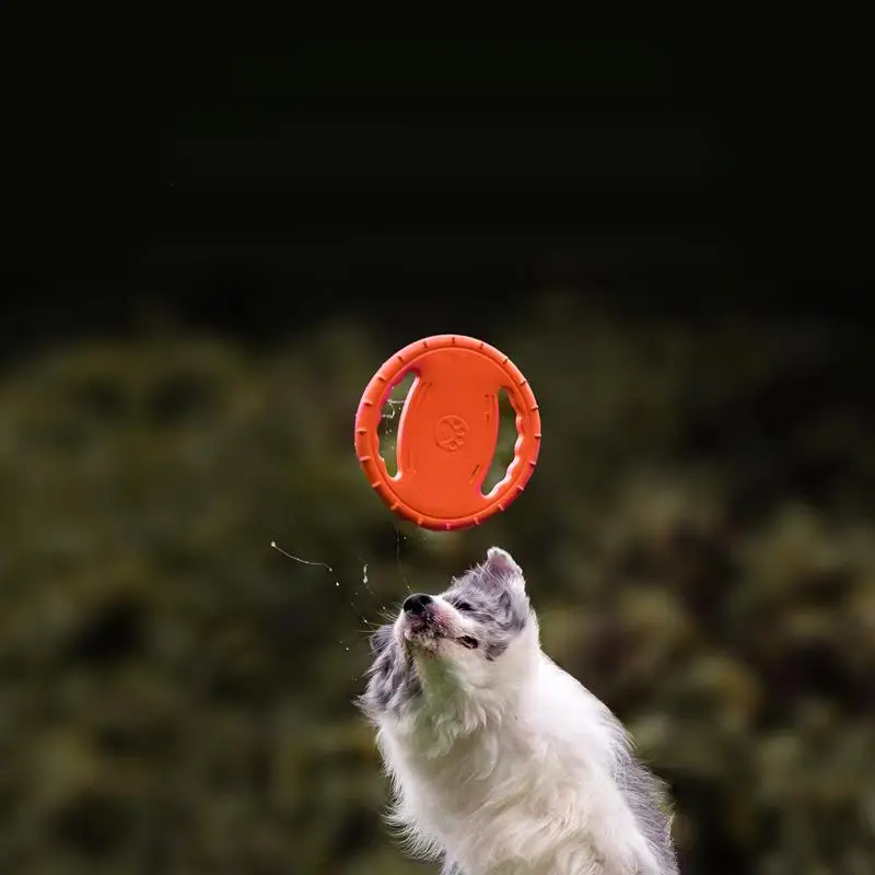 OUZEY-discos voladores resistentes a las mordeduras para perros, juguetes de entrenamiento para cachorros, Material EVA, interactivo para mascotas al aire libre, ayuda al comportamiento