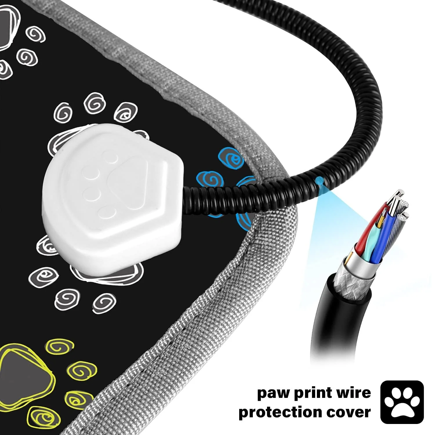 Furrybaby-Manta con calefacción eléctrica para mascotas, manta de 110V/220V para cama de gato y perro, calentador de invierno para casa, silla de oficina, alfombrilla calefactora para cama de perro - imagen 4