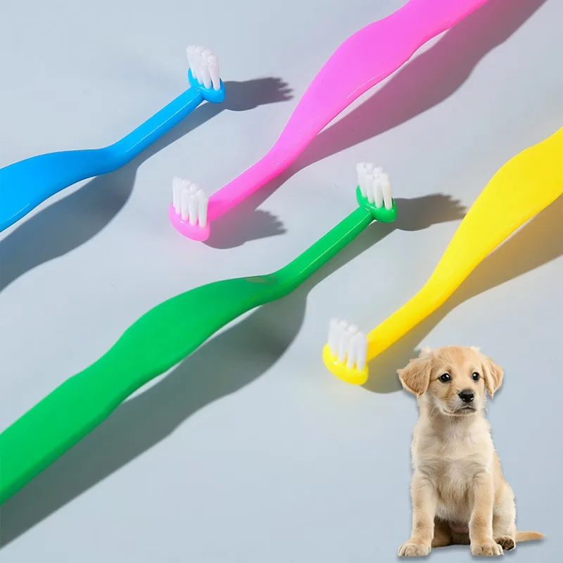 Cepillo de dientes para perros, cepillo de dientes de cabeza pequeña, Cepillo Lateral para limpieza de dientes de perros, cepillos de dientes de pelo suave para perros, suministros para mascotas - imagen 2