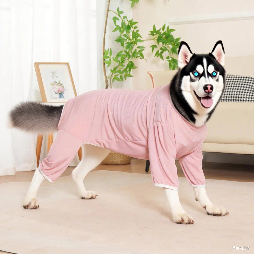 Pijamas para perros con refrigeración de verano antiderramamiento, ropa para perros grandes, ligera y súper suave, tela elástica de algodón XL - 8XL