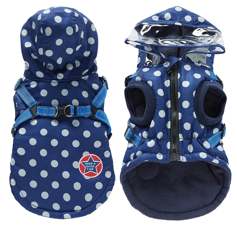 Chaqueta cálida impermeable para perros, chaleco, ropa de invierno para perros con arnés, abrigo para perro de perro francés, disfraz para mascotas para perros pequeños y medianos, Chihuahua - imagen 5