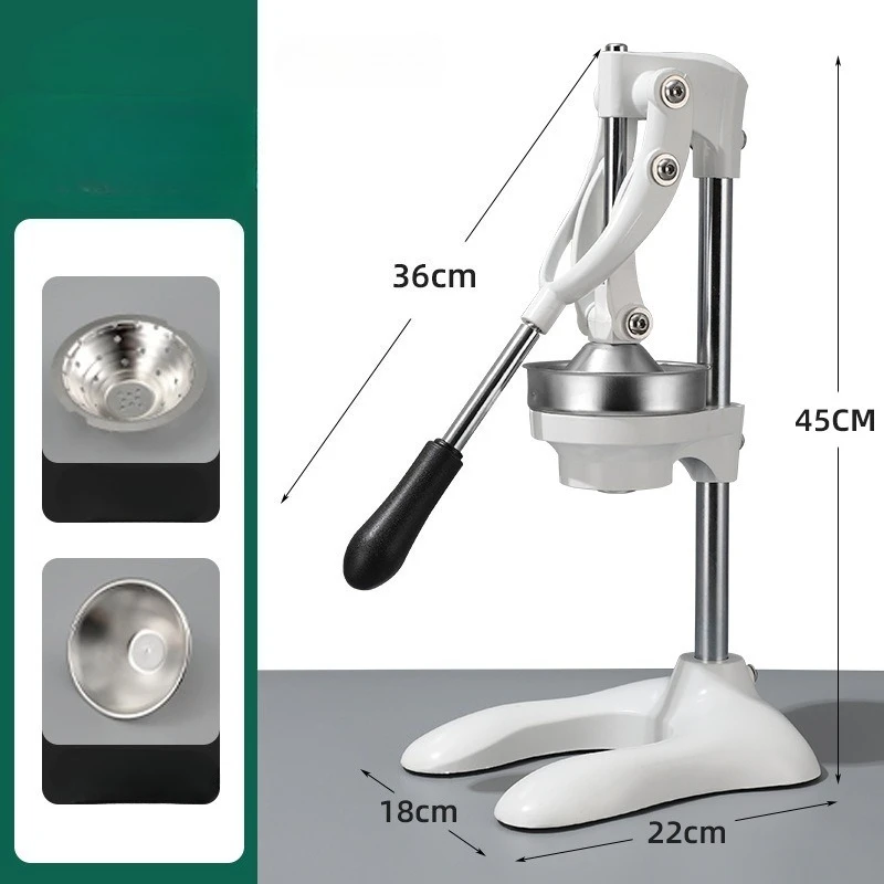 Exprimidor manual de cítricos de acero inoxidable, exprimidor manual de hierro fundido de grado comercial para naranja, limón, lima y granada