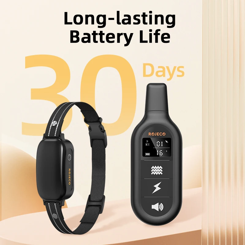 ROJECO Collar eléctrico de entrenamiento para perros, vibrador resistente al agua IPX7, Control remoto, 3300 pies - imagen 5