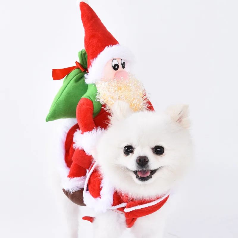 Disfraz de Navidad para perro de Papá Noel, divertido traje navideño para mascotas, chaqueta estilo Papá Noel en ciervo para Halloween y fiesta de Navidad