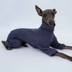 Abrigo algodon waffle cuello alto galgo italiano y whippet primavera