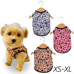 Ropa de verano transpirable con estampado leopardo para Chihuahua y Pug