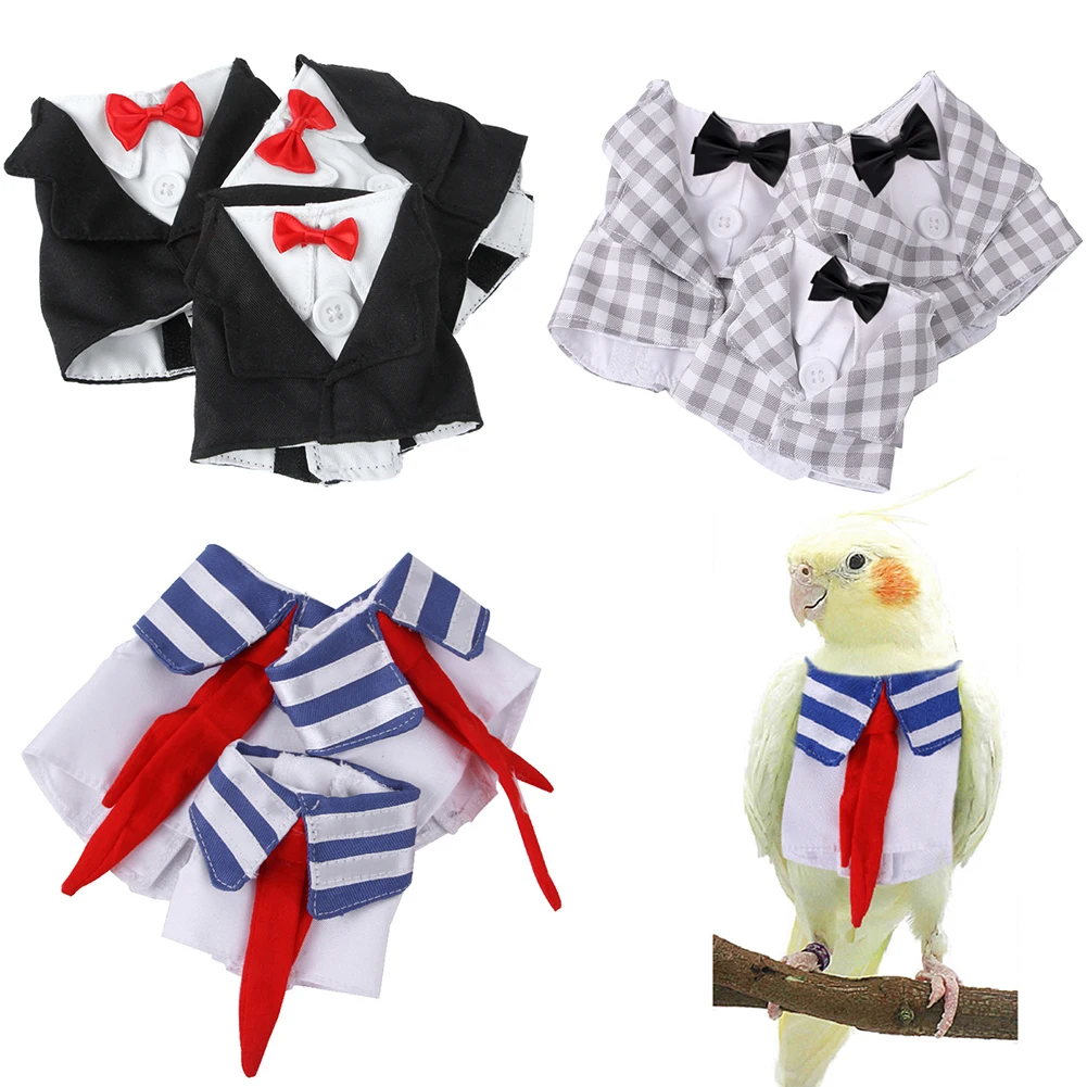 Ropa de negocios para pájaros lindos, uniforme escolar, esmoquin, periquito, cacatúa, espectáculo de fiesta de cumpleaños, utilería para fotos de Cosplay, traje de vuelo para loros - imagen 2