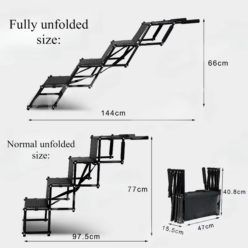 Escalera plegable 4 peldaños para perro – Sube al coche sin esfuerzo - imagen 4