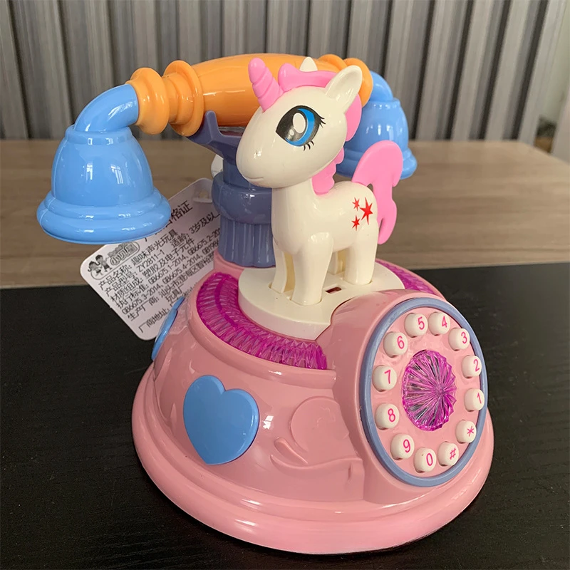 My Little Pony-teléfono de simulación de Anime Kawaii para bebé, máquina de cuentos musicales de educación temprana, juguete de iluminación para niños, juguete de regalo fijo - imagen 3
